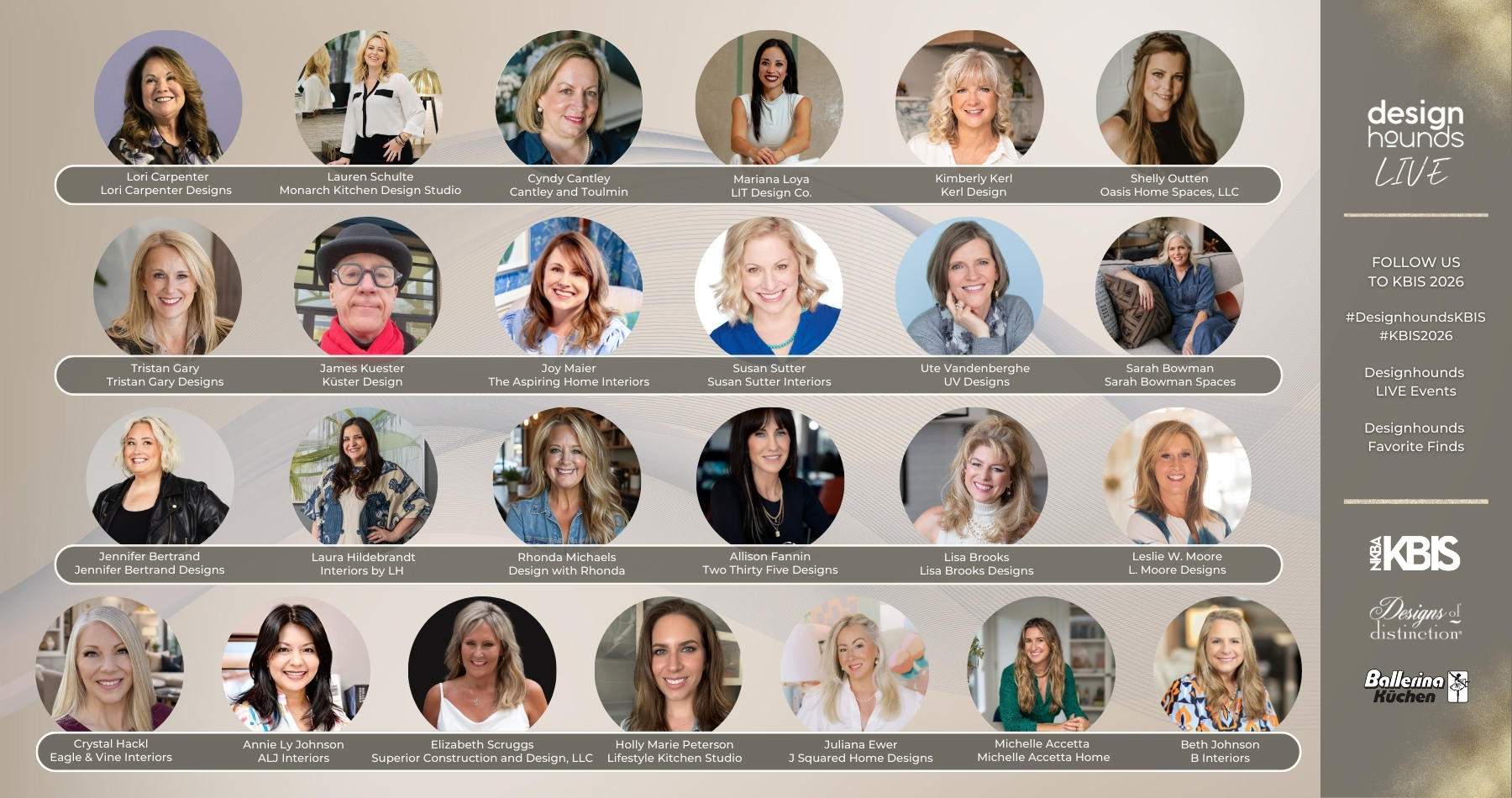 Designhounds LIVE at KBIS 2026:                                               Meet the Designers